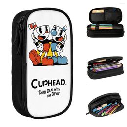 Don't Deal With Devil Video Game Pencil Cases Fun Mugman Pen Box Bag Kids Large Storage School Supplies Pencilcases