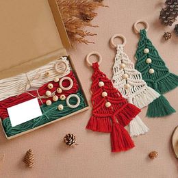 Decorative Figurines DIY Macrame Christmas Tree Kit Handmade Boho Wall Hanging Ornaments For Home Party Decorations