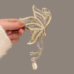 Other VANIKA Fashion Butterfly Hair Cl Rhinestone Pearls Hair Clips For Women And Girl Ponytail Cl Clip Hair Accessories Gifts