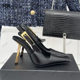 Обувь YSL Trode Обувь патентная кожаная пряжка для пленки для пленки туфли туфли на каблуках каблуки сандалии 7 см 9 см женского дизайнерского дизайнерского квадрата