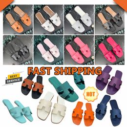 free shipping sandal designer sandals for women slides sliders slippers triple black white brown pink slide leather slipper womens shoes Luxury