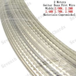 Accessories 2 Meters Cupronickel Electric Bass Guitar Fret Wire,Copper Nickel Alloy Guitar Fingerboard Fret Wire 2.9mm & 2.7mm &2.4mm &2.2mm