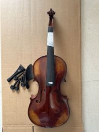 4/4 violin Solid flamed maple back spruce top hand carved Not Set Up Parts K3724