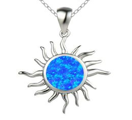 Whole 10 pcs Silver Plated Sun Pendant Many Colours Opalite Opal Necklace for Anniversary Gift Jewelry1061237