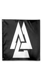 Valknut Viking Age Symbol Norse Warrior Flag 3x5ft Digital Printing Polyester Outdoor Indoor Use Club printing Banner and Flags Wh7549696