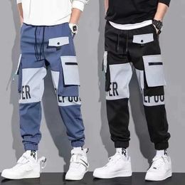 Men's Pants Spring New Trendy Brand Youth Tie Feet Haren Pants Korean patchwork sweatpantsL2405