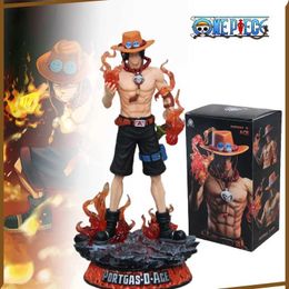 Action Toy Figures 25cm pvc One Piece Figures Ace Anime Figure Portgas D Ace action figure Statue collection Model Decora Toys Gift T240506