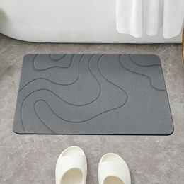 Carpets Kitchen Door Mat Bathroom Entry Water-absorbent Non-slip Solid Colour Square Diatomite Floor Mats