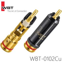 Accessories Top quality WBT RCA Plug 0102Cu pure copper goldplated HiFi audiophile audio plug CD amplifier DVD audio cable Connectors