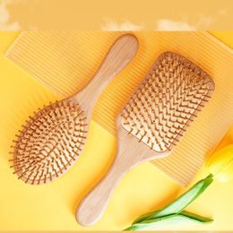 Air cushion Comb Hairdressing Wood Massage Hairbrush Hairbrush Paddle Comb Easy For Wet or Dry Use Flexible bristles All Hair Types Long Thick Curly Detangling Brush