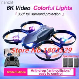 Drones New folding drone aerial photography aircraft with 6K dual camera drone flash suitable for adult gaming toys easy to control drones WX