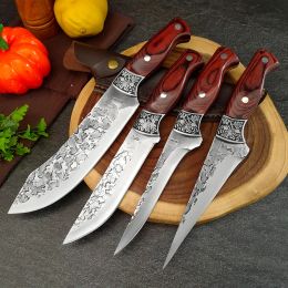 Knives Forged Chef Cutting Knife Kitchen Boning Peeling Knife Cleaver Stainless Steel Meat Fruit Slicing Knife Utility BBQ Tools