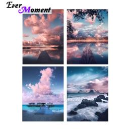 Stitch Ever Moment Diamond Painting Cloud Landscape Diamond Display Home Decoration Full Square Round Drills Art Kit ASF2162