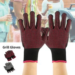 Gloves Grill Gloves BBQ Gloves Extreme Heat Resistant Grill Gloves 23cm NonSlip Oven Mitts BBQ Grilling Baking Bakeware Kitchen Access