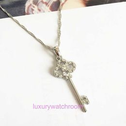 Luxury Tiifeniy Designer Pendant Necklaces Korean Drama Thinking of You Ian Hui Fashion Silver Necklace Female Platinum Set Chain Key Collar Diamond Jewelry