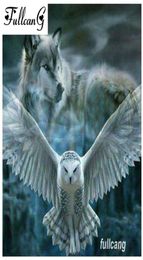 FULLCANG Full Square Diamond Painting Cross Stitch Eagle And Wolf Diamond Embroidery 5D Diy Diamond Mosaic Needlework D6389131313