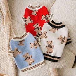 Dog Apparel Warming Clothes Winter Pet Sweater Knitted Cold Weather Pets Coats Puppy Cat Sweatshirt Plover Clothing For Small Dogs Dro Dhrx1