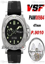 VSF 47mm VS984 P9010 P9010 Automatic Mens Watch Titaniuml Case Black Dial VS00984 Nylon Strap 2021 Mike Horn Super Edition PTPM P2562353