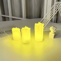 3PCS Candles 3Pcs/Box LED Electronic Candles Restaurant Decoration Guide Night Light Tearful Wave Tea Wax Festival Atmosphere Candle Light