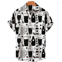 Men's Casual Shirts Hawaiian Fashion Tops Short Sleeve Beach Shirt Lapel European Style Plus Size Shi