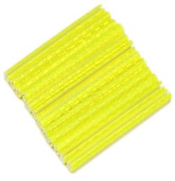 Whole 12Pcs Bicycle Bike Wheel Rim Spoke Mount Clip Tube Warning Light Strip Reflector Reflective Yellow 75mm Bicycle Reflect8292376