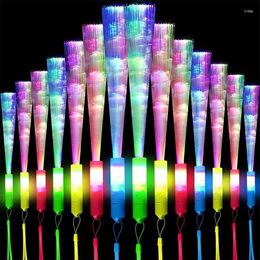 Party Decoration 12/24Pcs/lot LED Glow Stick Colourful Fibre Toy Night Light Props Christmas Birthday Gift Wedding