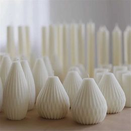 3PCS Candles Natural plant scented Geometric pear shaped candles Hawthorn fragrant Fruits Aromatherapy Holiday party Ceramic flowerpot candle