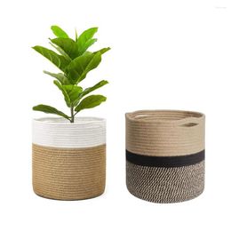 Vases Soft Texture Good Hand Feeling Stylish Decor Basket For Plants Exquisite Craft Storage Beige Black 20cm