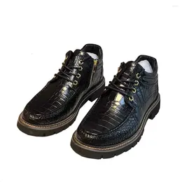 Casual Shoes Leimanxiniu Crocodile Men Autumn And Winter Warm Comfort Zipper Europe America