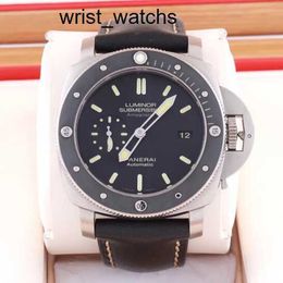 Modern Wrist Watch Panerai LUMINOR1950 Series Automatic Mechanical Steel Date Dual Time Zone Dynamic Storage Titanium Watch 47mm Black Disc PAM00389