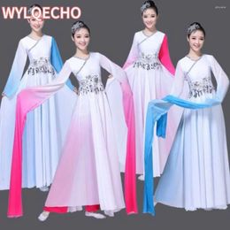 Stage Wear Chinese Folk Dance Modern Classical Costumes Water Sleeve Yangko Clothing Ancient Traditional Oriental Hanfu Dress