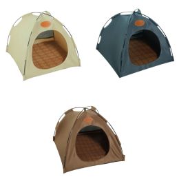 Mats Cat Tent Bed for Indoor Cat Small Dogs Cooling Bed House Teepee Tent Bed Photo Props Gift for Summer Teepee 87HA