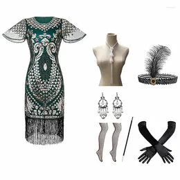 Casual Dresses Wepbel Vintage Mesh Sheath Dress Women Short Sleeve Embroidery Beads Gatsby Sexy Bodycon Sequins Banquet Tassel