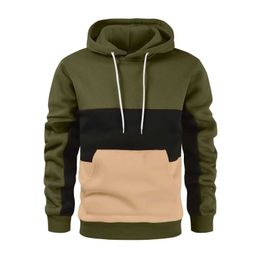 Men's Hoodies Sweatshirts Winter Warm Street Clothing Fashion Autumn Coat Mens Patched Work Hoodie Sweatshirt Hoodie Casual Loose Wool Coat Q240506