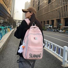 Backpack 2024 American Nylon Travel Korean Edition Women's Multi Purpose Student Letter Pattern High Appearance Book Bag