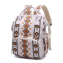 Backpack Retro Bohemian Aztec Ethnic Style Mommy Bag Diaper Shoulder Multifunctional Baby