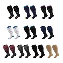 Socks Hosiery S-4XL Plus Size Compression Socks Men Women Varicose Veins Diabetes Swelling Nurse Socks Outdoor Sports Running Fitness Hiking Y240504