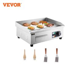 Grills VEVOR Electric Flat Top Grill Electric Countertop Griddle Grill 18/22/26 inch Stainless Steel Flat Griddle Hotplate BBQ Kitchen