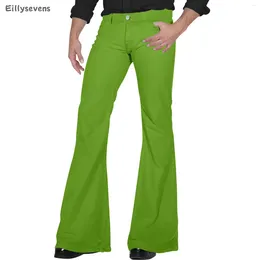 Men's Pants Retro Disco Flared Loose Stretch Vintage Trousers Fit Comfortable Twill Pantalones