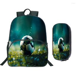 Backpack Soccer And Rugby Cool Graphic Case Pen Bag 2piece Set Teen Boy Girl Favourite Football Schoolbag Terylen Bagpack Mochila