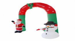 24M Giant Santa Claus Snowman Inflatable Arch Garden Yard Archway LED Light With Pump Christmas Halloween Props Party Blow Up LZj6171644