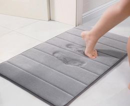 Bath Mats 40x60cm Shower Memory Super Absorbent Coral Fleece room Carpet Toilet Floor Non-slip Home Decor 2211301783051