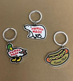 Human Made Keychain Bag Accessories Anime Car Kawaii Key Chain Holder Basketball Keyring Polar Bear Key Ring Couple Gift For Boyfr8314181