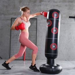 Boxing Punching Bag Boxing Muay Thai Inflatable Tumbler Decompression Punching Sandbag for Kid Adult Force Core Training Tool 251T