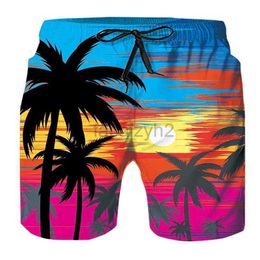 Men's Plus Size Shorts Straight 3D printed men's beach shorts in Hawaiian camouflage style, loose and casual