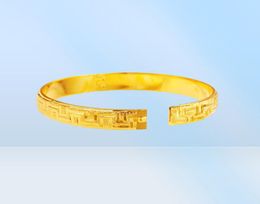 Solid Classic Bangle Openable 18K Yellow Gold Filled Womens Bracelet Trendy Jewellery Gift 10mm Wide Femal Accessories8690242