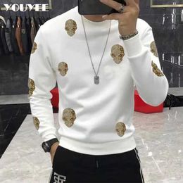 Men's Hoodies Sweatshirts Mens Hoodie Rhinestone Shaped Casual Sports Shirt New Fashion Hoodie Wool Warm Street Clothing High Quality Mens Winter and Autumn Q240506