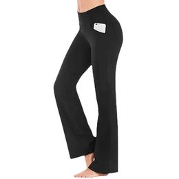 Women's Pants Capris Outdoor Flare Pants Womens High Waist Pants Latin Dance Trousers Wide Leg Gym Training Elastic Leg Full Set Tight Pants Y240504