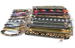 PU Keychain Bracelet Wallet Woman Handbag Leather Tassel Pendant Leopard Print Bracelet Ladies Bag2132125