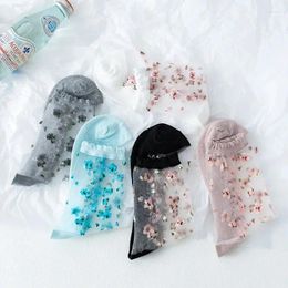 Women Socks 3 Pairs Fashion Lace Ruffle Soft Cotton Women's Spring Summer Cute Sweet Princess Girl Comfortable